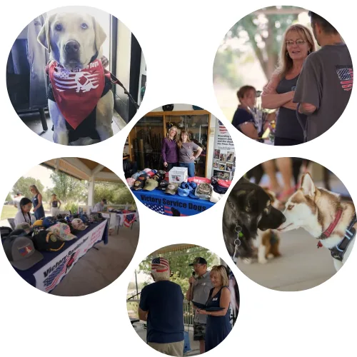 VOLUNTEER A collage of service animals and handlers